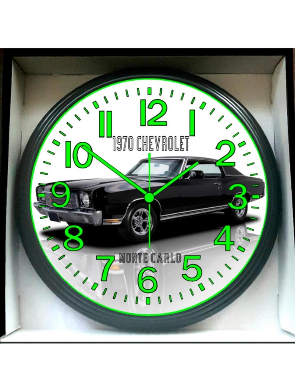 1970 Chevy Chevrolet Glow In The Dark Wall Clock New!